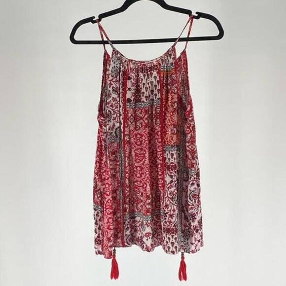 Bohemian Red Floral Print Tank Top - Picture 2 of 2